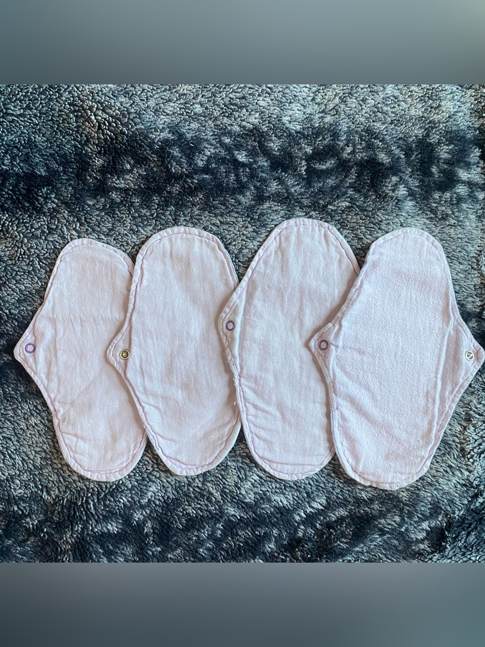 Handmade Purple Eco-Friendly Washable Cloth Snap Closure Menstrual Pads (4)
